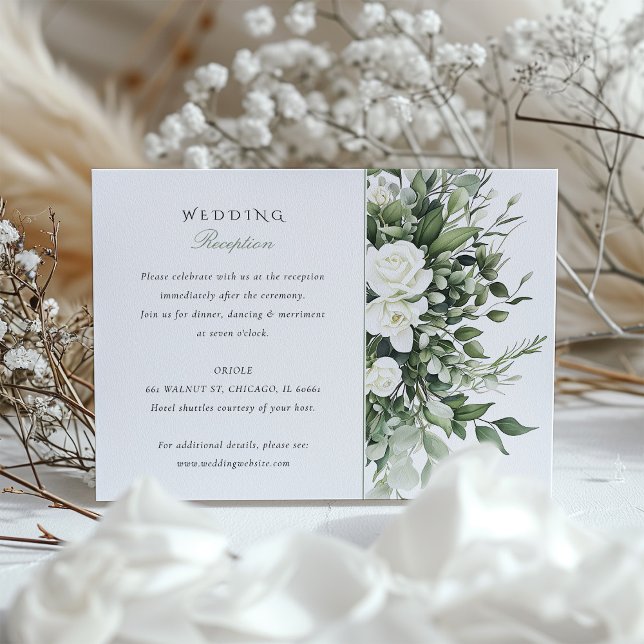 Floral Elegance Wedding Reception Card (Creator Uploaded)