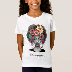 Floral Elegant Afro Woman T-Shirt