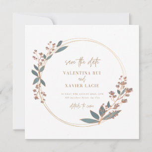 Floral Elegant and Simple Wedding Invitation Card