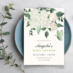 Floral elegant baby shower invitation