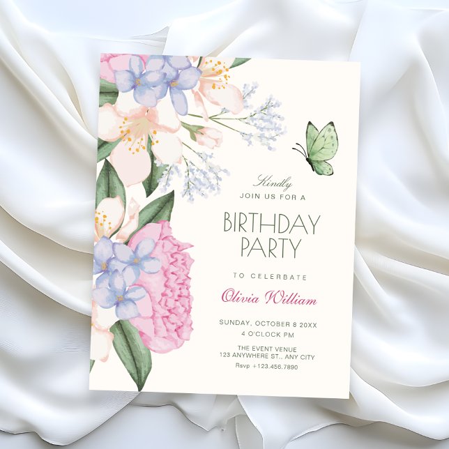 Floral elegant birthday invitation (Creator Uploaded)