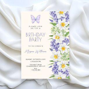 Floral elegant birthday invitation