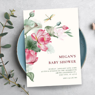 Floral elegant blooming baby shower invitation