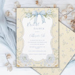 Floral Elegant Blue Floral Vintage Bridal Shower  Invitation<br><div class="desc">Beautiful blue watercolor floral bunches of flowers wrapped with a lovely bow cascading over the beautiful fonts and scripts done in coordinating colors bridal shower invite.  A perfect bridal shower invitation for any season.</div>