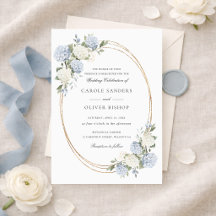 Floral Elegant Blue Hydrangea Greenery Wedding