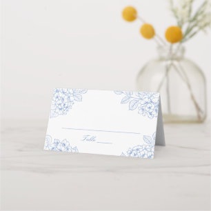 Floral Elegant Blue Hydrangea Wedding Place Card