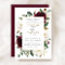 Floral Elegant Burgundy Magnolia Greenery Frame