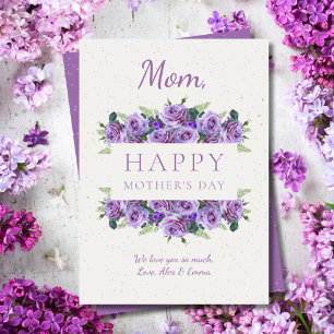 Floral Elegant Calligraphy Mother's Day Holiday Card