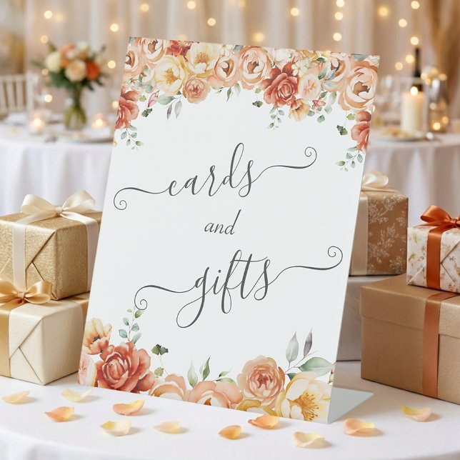 Floral Elegant Cards And Gifts Party Pedestal Sign (Creator Uploaded)