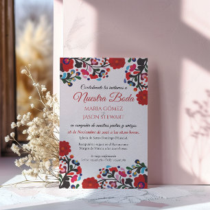 Floral Elegant Colorful Fiesta Spanish Wedding Invitation