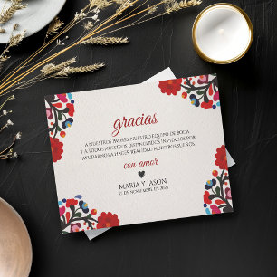 Floral Elegant Colorful Fiesta Spanish Wedding Thank You Card