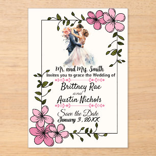 Floral Elegant Couple Wedding Invitation
