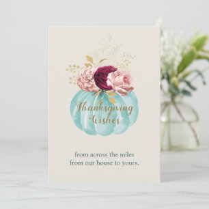 Floral Elegant Customisable "Thanksgiving Wishes" Card