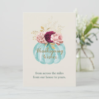 Floral Elegant Customisable "Thanksgiving Wishes" Card