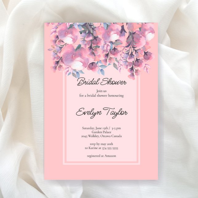 Floral Elegant Dusty rose Bridal Shower Invitation (Creator Uploaded)