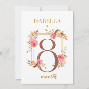 Floral Elegant First Year Baby Milestone Card