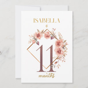 Floral Elegant First Year Baby Milestone Card