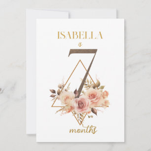 Floral Elegant First Year Baby Milestone Card