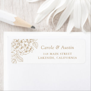 Floral Elegant Gold Hydrangea Address