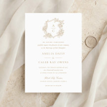 Floral Elegant Gold Hydrangea Crest Wedding