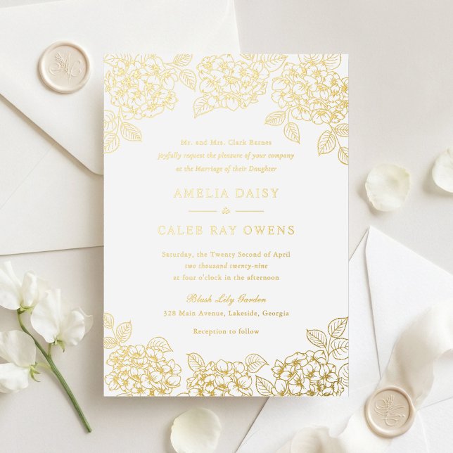 Floral Elegant Hydrangea Wedding Gold  (Creator Uploaded)