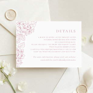 Floral Elegant Hydrangea Wedding Insert Details Invitation