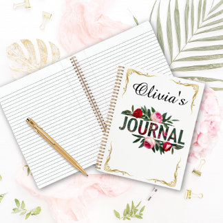 Floral Elegant Letterpress Style Notebook