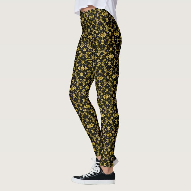 Floral Elegant Luxury Modern Collection Leggings (Left)