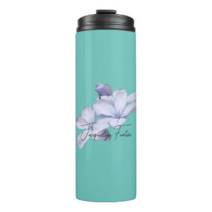 Floral Elegant Minimalist Calligraphy Add Name Thermal Tumbler