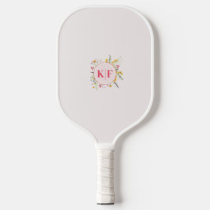 Floral Elegant Monogram personalized Pickleball Paddle