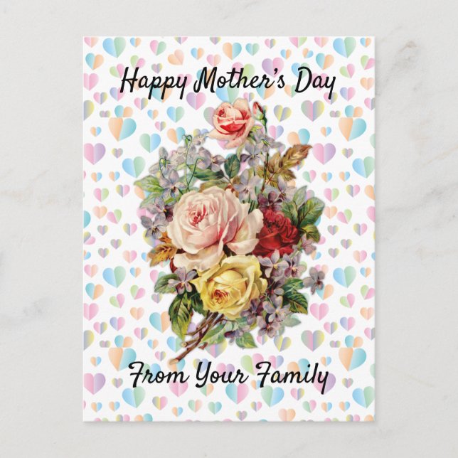 Floral Elegant Mother’s Day Design Holiday Postcard (Front)
