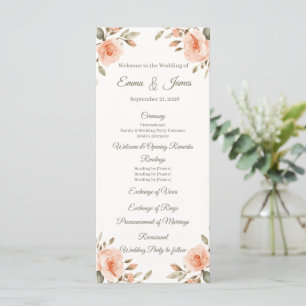 Floral Elegant Personalised Wedding Program Temp. Programme
