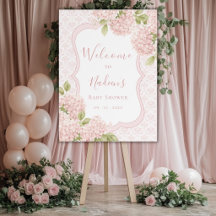 Floral Elegant Pink Hydrangea Baby Shower