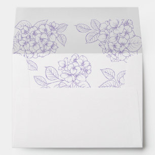 Floral Elegant Purple Hydrangea Wedding Envelope
