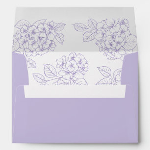Floral Elegant Purple Hydrangea Wedding Envelope