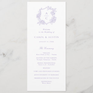 Floral Elegant Purple Hydrangea Wedding Program Programme
