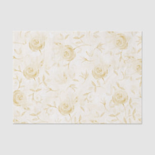 Floral Elegant Rose Yellow Pattern Tissue Paper