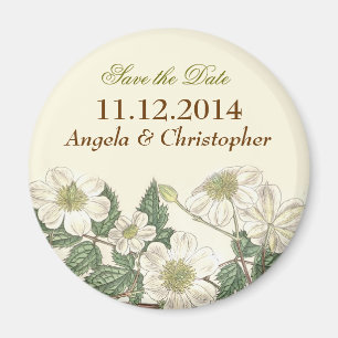 floral elegant save the date magnets