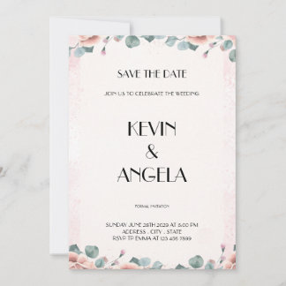 Floral Elegant Save The Date Weeding Invitation