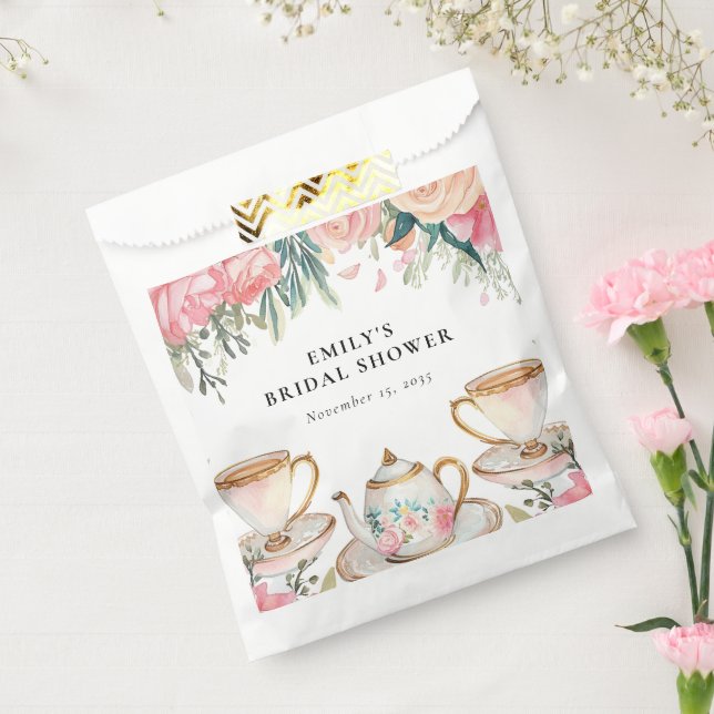 Floral Elegant Tea Party Bridal Shower Favour Bags (Sealed)