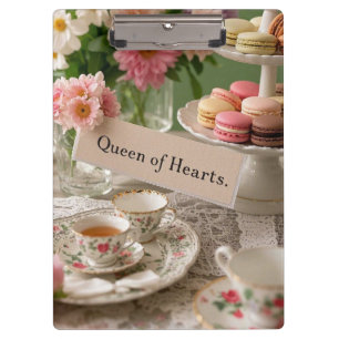 Floral elegant teacup queen of hearts  clipboard