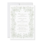 Floral Elegant Vintage Sage Wedding Invitation