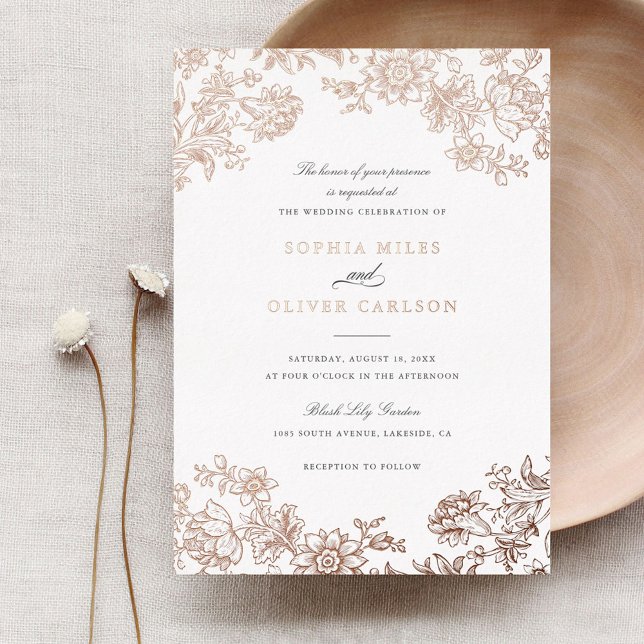 Floral Elegant Vintage Wedding Rose Gold (Creator Uploaded)