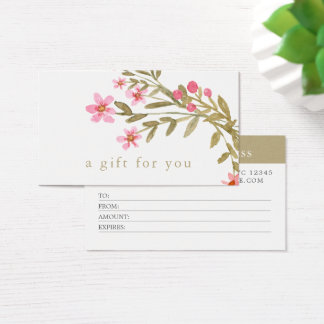 Floral Elegant Watercolor Beauty Gift Certificates