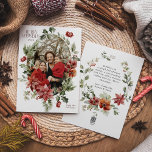 Floral Elegant Watercolor Merry Christmas Photo Holiday Card<br><div class="desc">Floral Elegant Watercolor Merry Christmas Holiday Card with photo</div>