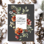 Floral Elegant Watercolor Merry Christmas Wishes Holiday Card<br><div class="desc">Winter Wonderla Elegant Watercolor Merry Christmas Holiday Card</div>