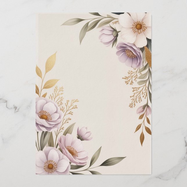 Floral Elegant Wedding Invitation Template (Back)