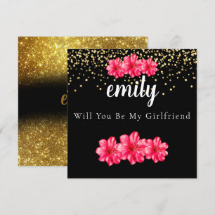 Floral Elegant Will You Be My Girlfriend Card