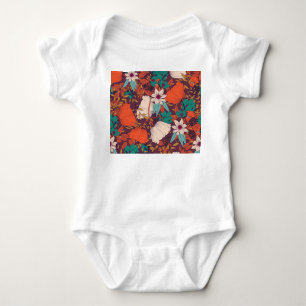 Floral Elements: Hand Drawn Seamless. Baby Bodysuit