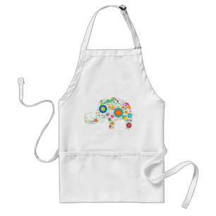 Floral Elephant Standard Apron
